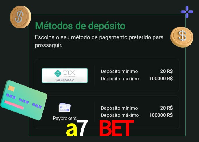 O cassino a7 bet oferece uma grande variedade de métodos de pagamento